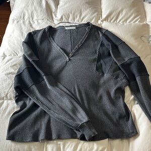 FREE PEOPLE Gray Henley